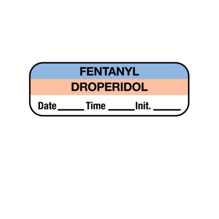 Nevs Label, Fentanyl - Droperidol 1/2" x 1-1/2" Salmon w/Black LANT-2412D
